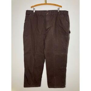 Carhartt chocolate brown carpenter pants original dungaree fit men's sz 44 x 40